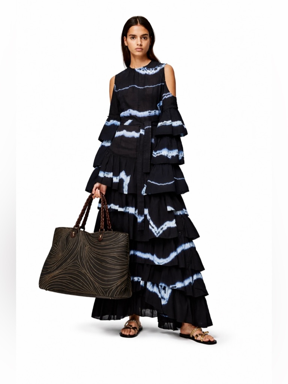 Loewe Black and White Long Sleeve Dress